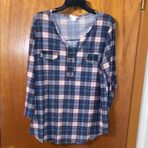 Maternity Plaid Long Sleeve Shirt